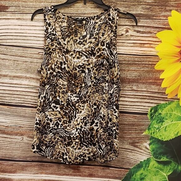 Foreverā21āanimalĀ printāSleevelessātopāSizeāsmall - Picture 1 of 6